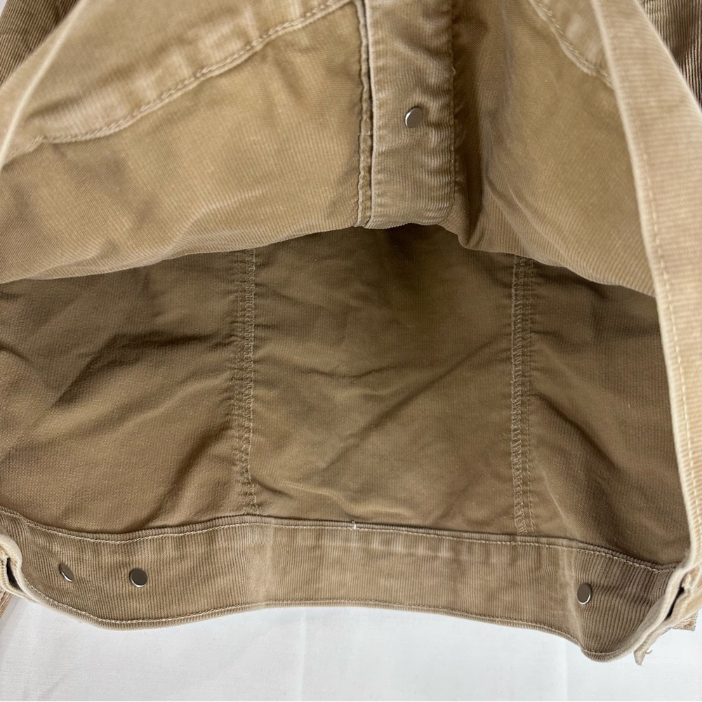 LEVI’S Women’s Size 1X Jacket Coat Corduroy Trucker Style Red Tab Stretch Tan - Picture 8 of 16